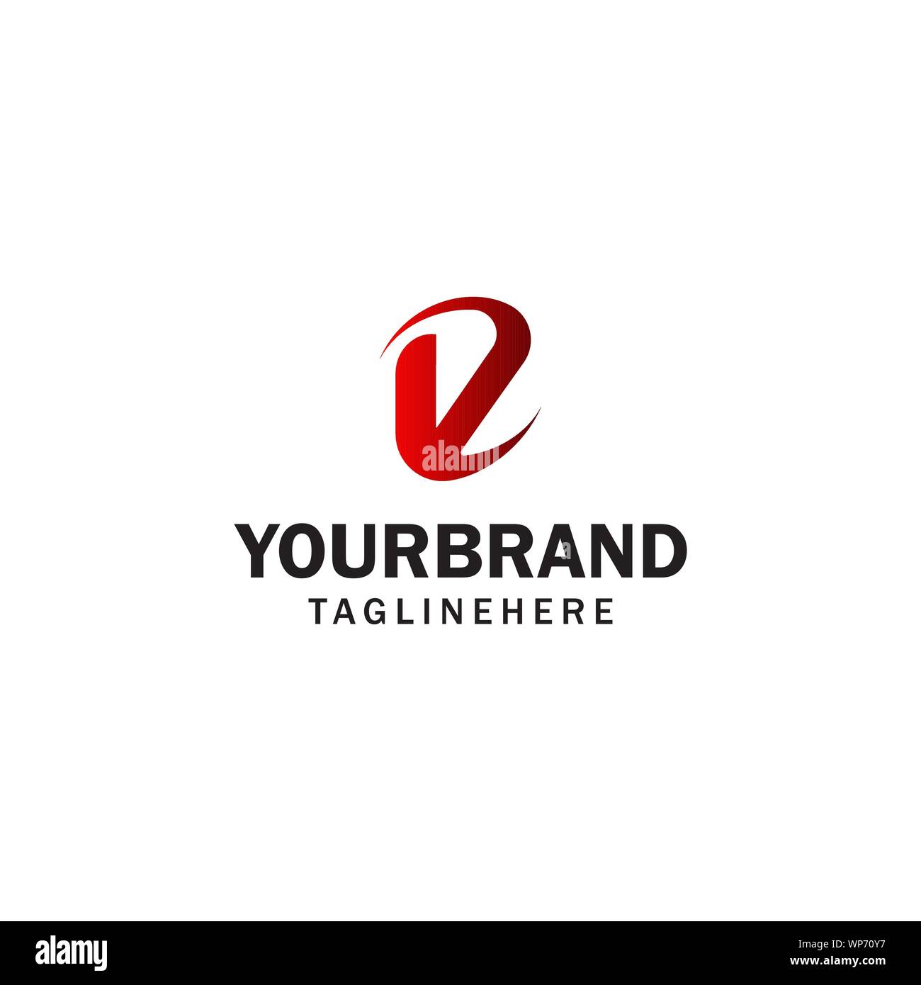 La lettera V rotazione spin logo design modello di concetto Illustrazione Vettoriale