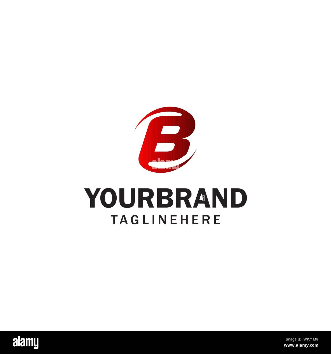 Lettera B rotazione spin logo design modello di concetto Illustrazione Vettoriale