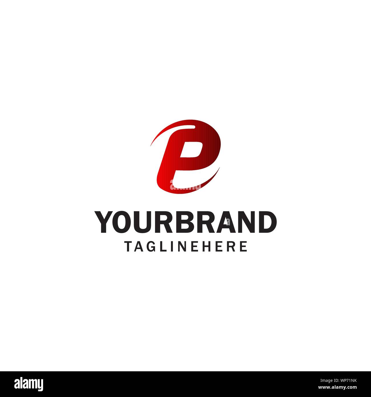 Lettera P di rotazione spin logo design modello di concetto Illustrazione Vettoriale