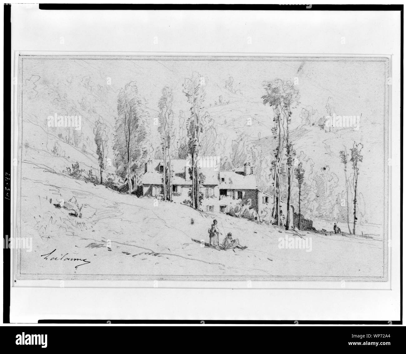 Paesaggio con casa] / Lalanne Foto Stock