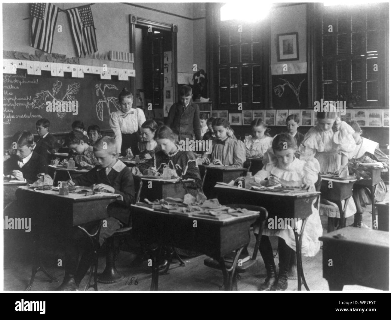 Foglie e fiori in pittura, 2° Divisione Foto Stock