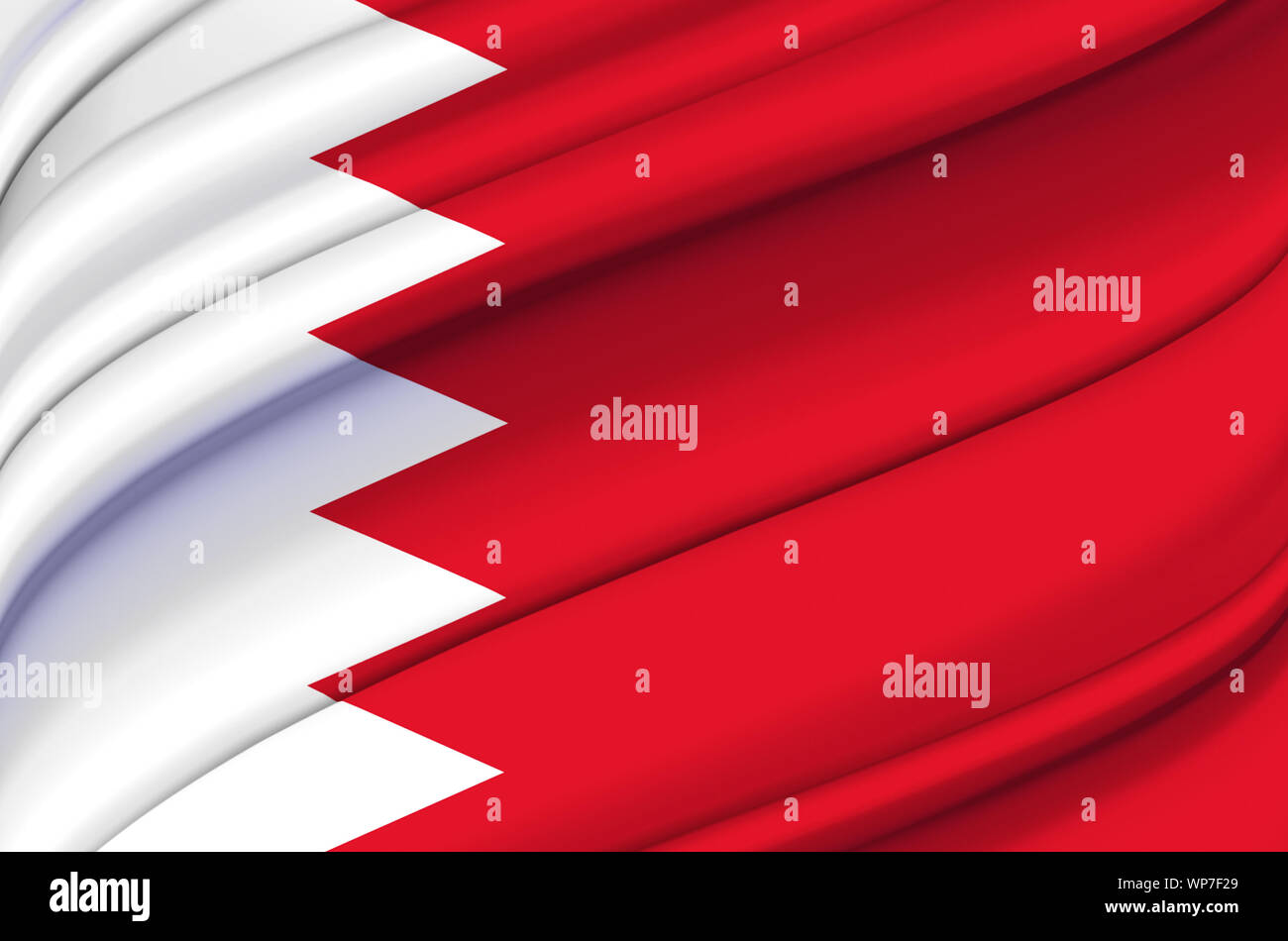 Bahrain sventola bandiera illustrazione. Paesi dell Asia. Perfetto per lo sfondo e utilizzo di texture. Foto Stock