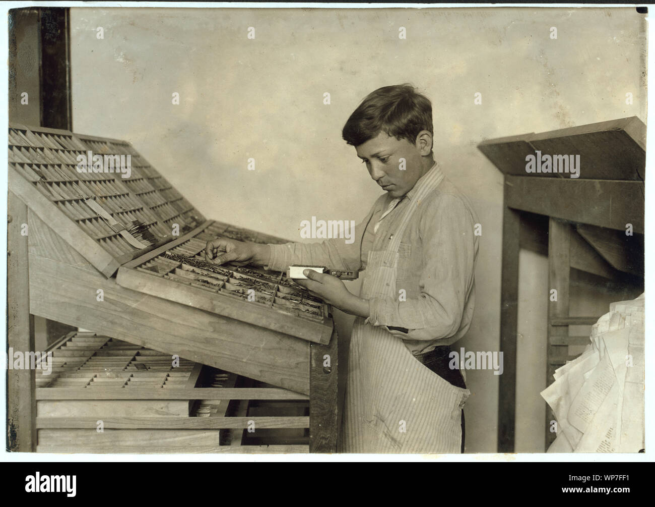 Composizione tipografica di apprendimento. Scuola di formazione per sordomuti. Vedere 4843-4851. Foto Stock