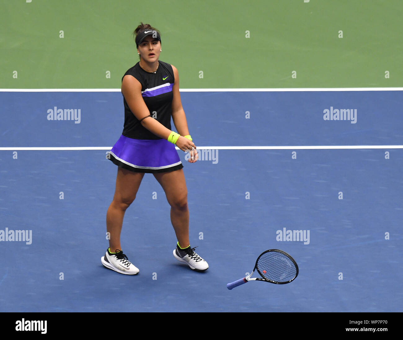 Flushing Meadows New York US Open Tennis Giorno 12 06/09/2019 Bianca Adreescu (CAN) celebra come vince le signore sceglie la foto finale Roger Parker International Sports Fotos Ltd/Alamy Live News Foto Stock