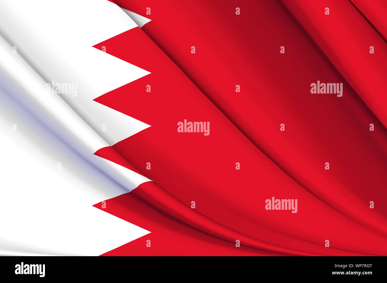 Bahrain sventola bandiera illustrazione. Paesi dell Asia. Perfetto per lo sfondo e utilizzo di texture. Foto Stock