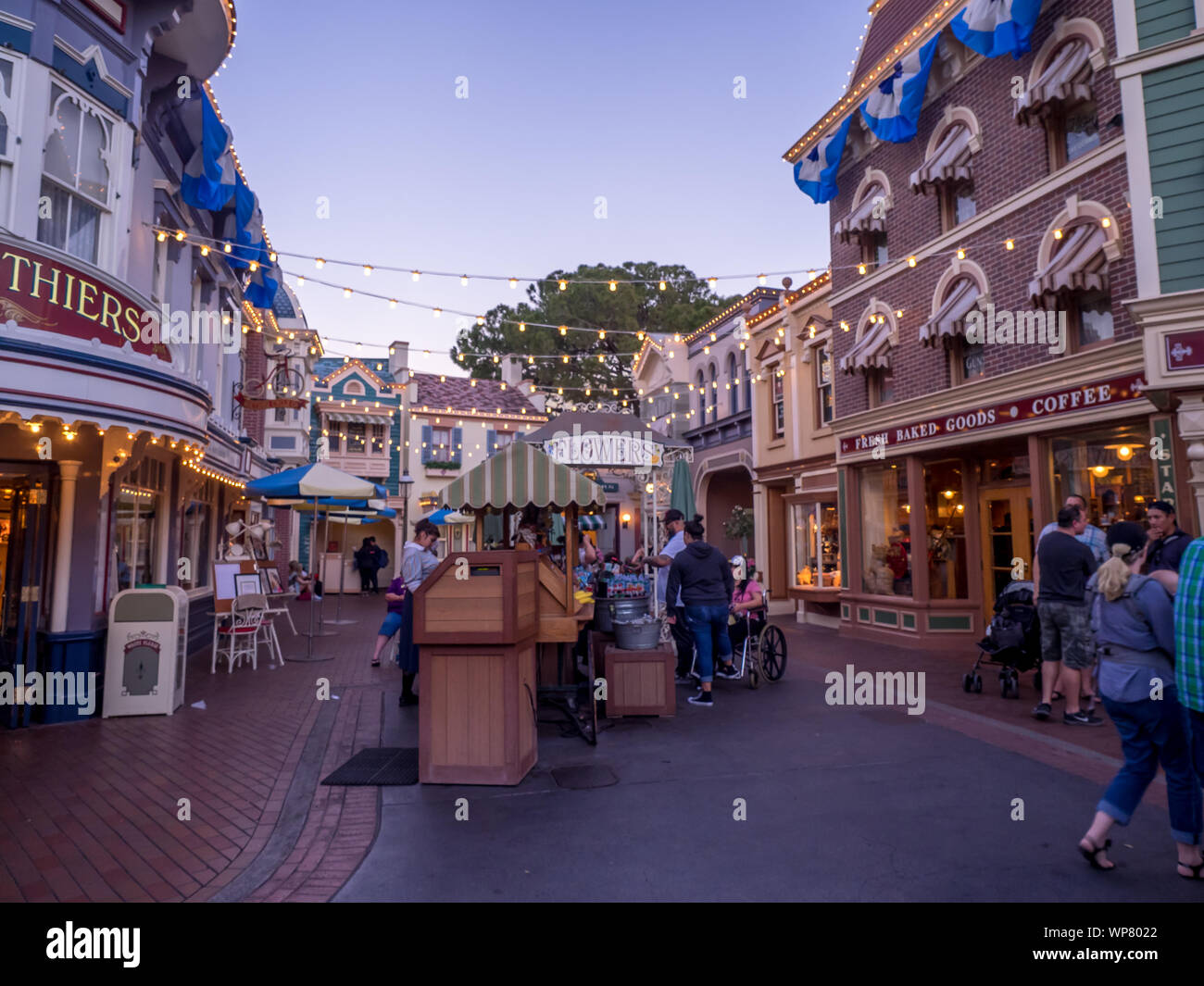 Viste della California il famoso Disneyland e California Adventure Park. Disneyland è uno dei mondi più famosi parchi di divertimento ed è per i bambini. Foto Stock