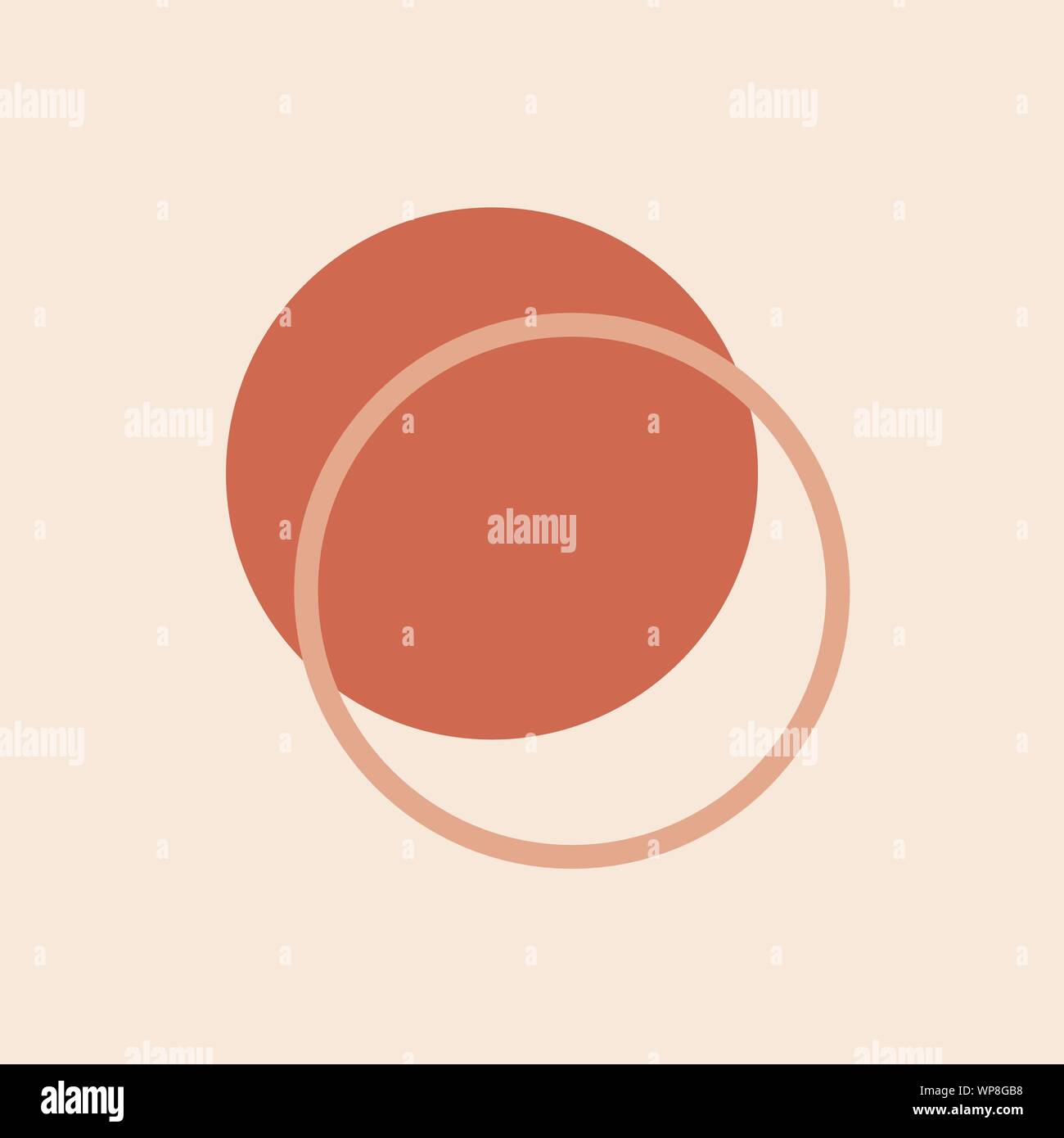 Il minimo abstract poster con cerchi semplici . Moderne forme geometriche design . Elementi circolari composizione in stile scandinavo Illustrazione Vettoriale