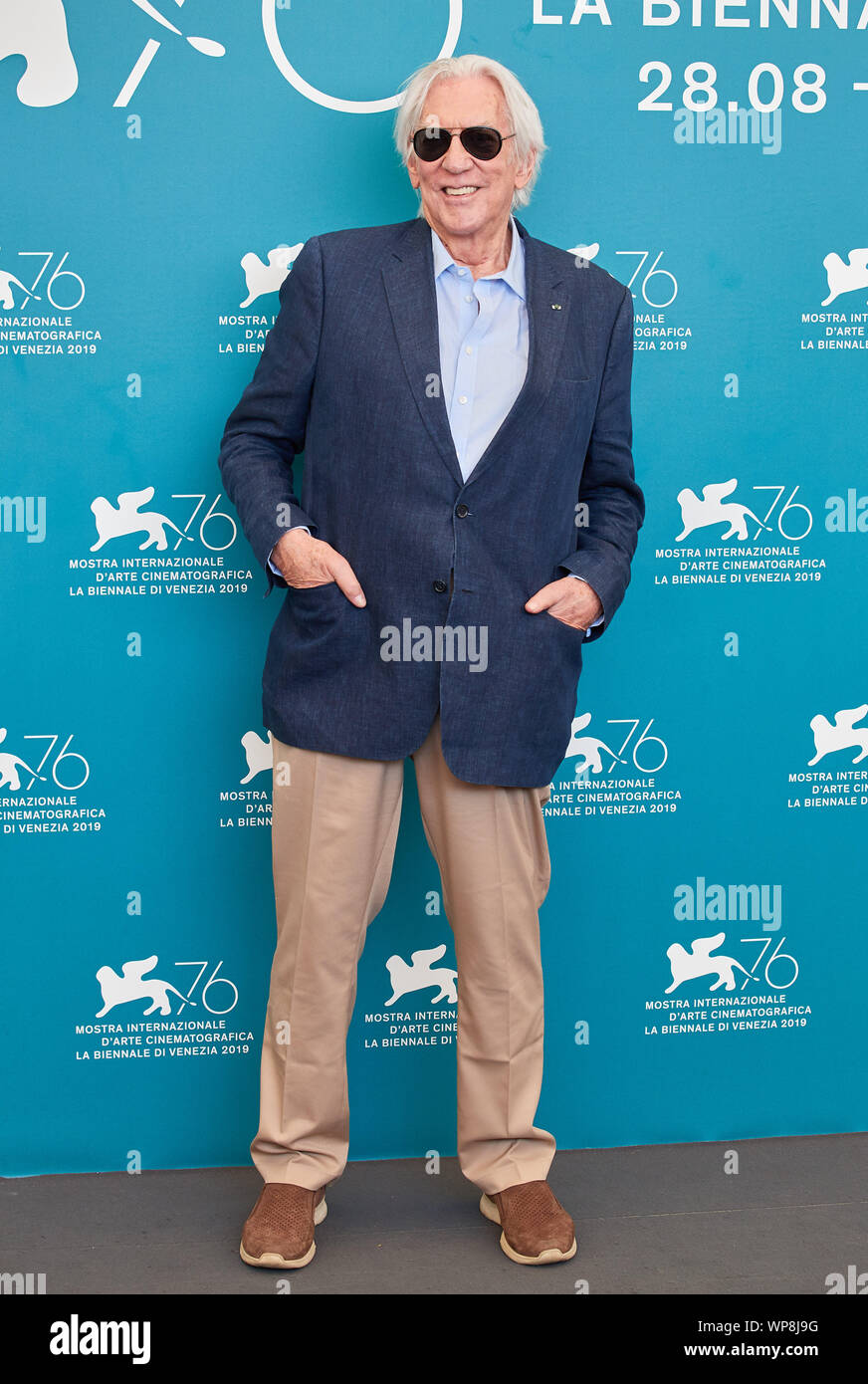 07.09.2019 Venedig, Donald Sutherland, Photocall zu ' L'arancio bruciato eresia ' 76. Festival del Cinema di Venezia Credit: Azione premere/MediaPunch *** SOLO USA***- 20190907 PD3655 Foto Stock