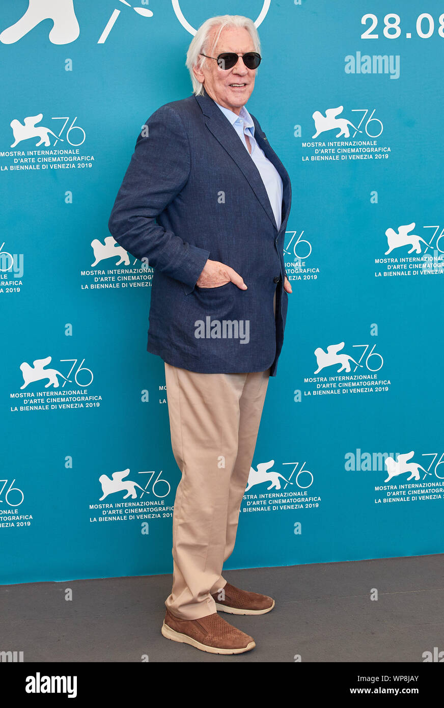 07.09.2019 Venedig, Donald Sutherland, Photocall zu ' L'arancio bruciato eresia ' 76. Festival del Cinema di Venezia Credit: Azione premere/MediaPunch *** SOLO USA***- 20190907 PD3654 Foto Stock