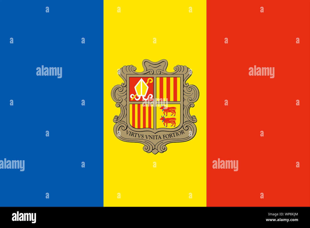 Una bandiera di Andorra illustrazione in background di file di grandi dimensioni Foto Stock