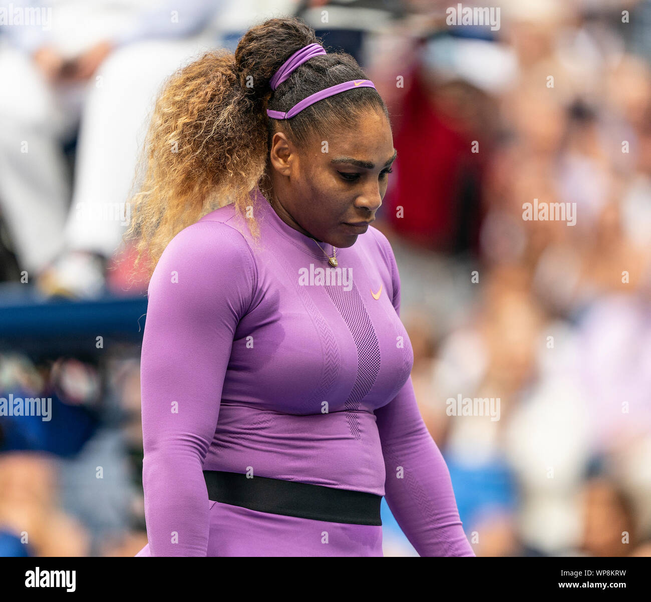 New York, Stati Uniti. 07Th Sep, 2019. Serena Williams (USA) in azione durante womens partita finale a US Open Championships contro Bianca Andreescu (Canada) a Billie Jean King National Tennis Center (foto di Lev Radin/Pacific Stampa) Credito: Pacific Press Agency/Alamy Live News Foto Stock