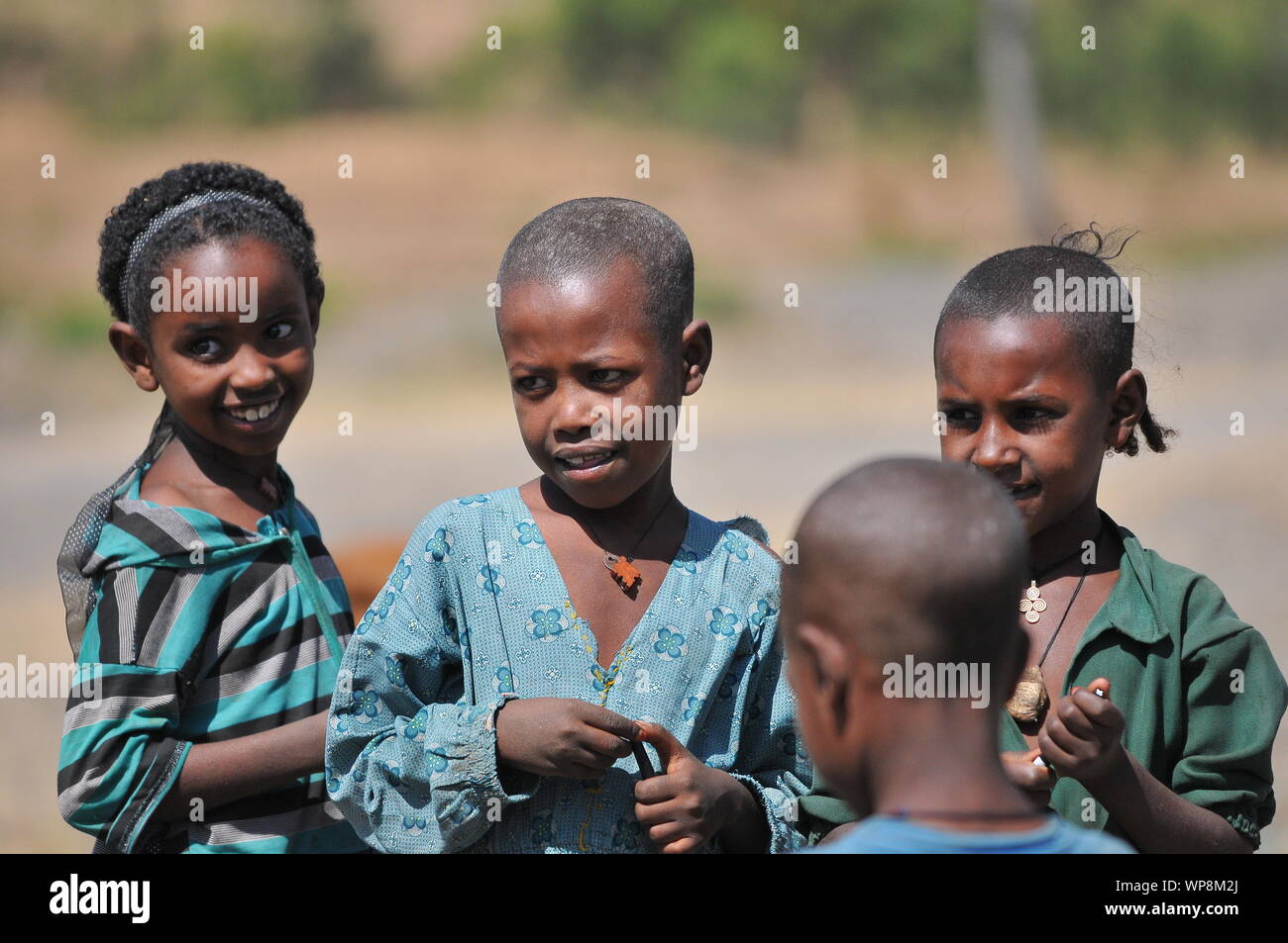 Bambini etiopi sorridenti Foto Stock