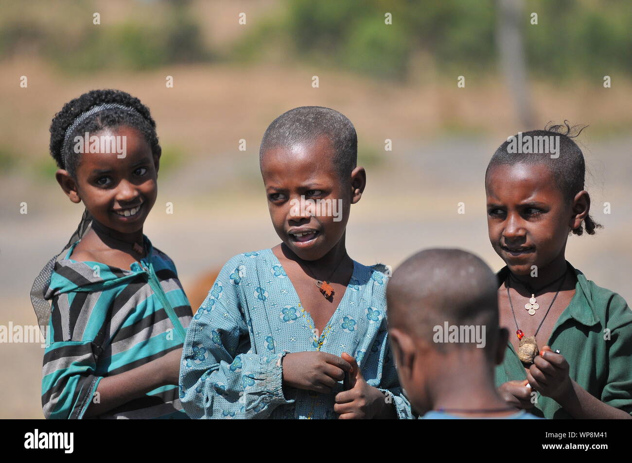 Bambini etiopi sorridenti Foto Stock