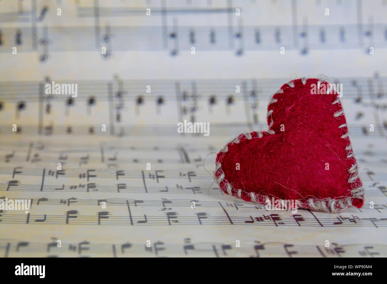 Amore e musica, canzone di concetto Foto Stock