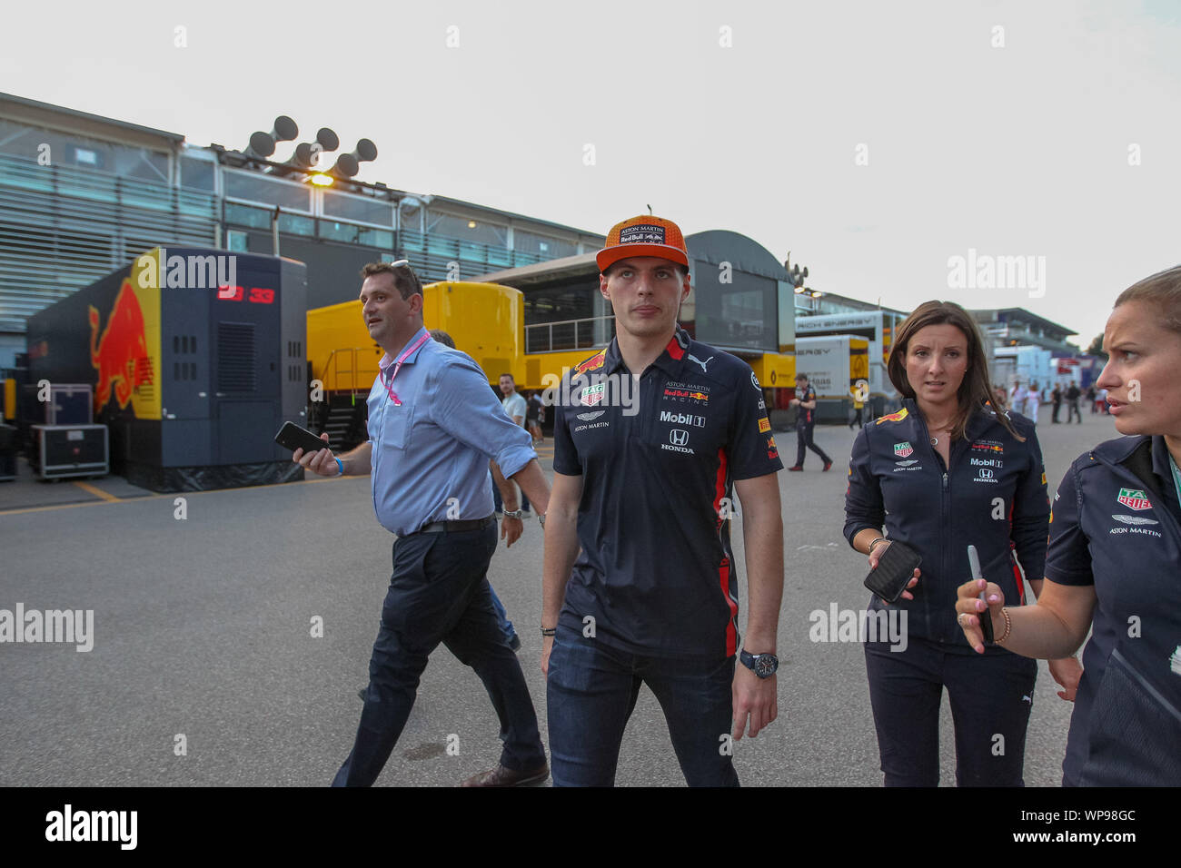 MAX VERSTAPPEN (NED) RED BULL RACING RB15 durante il Grand Prix di Heineken Italia 2019 - sabato - Paddock , Monza (MB), Italia, 07 set 2019, motori formano Foto Stock