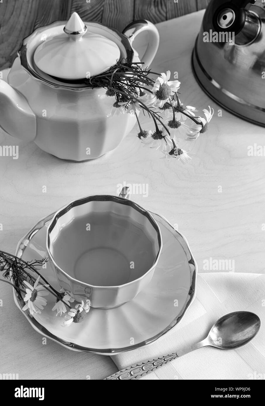 I fiori di camomilla medicinale un decotto di fiori Foto Stock