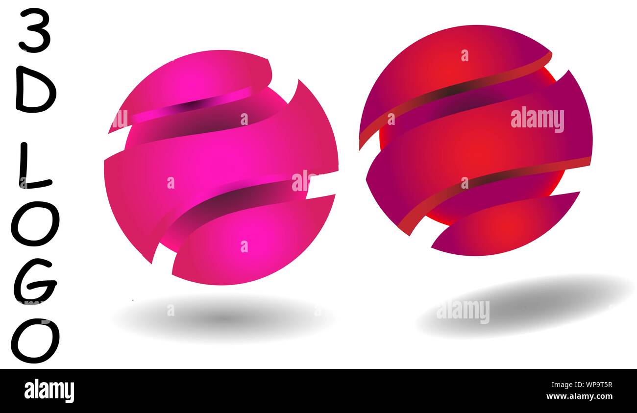 Abstract 3D sfera logo design Foto Stock