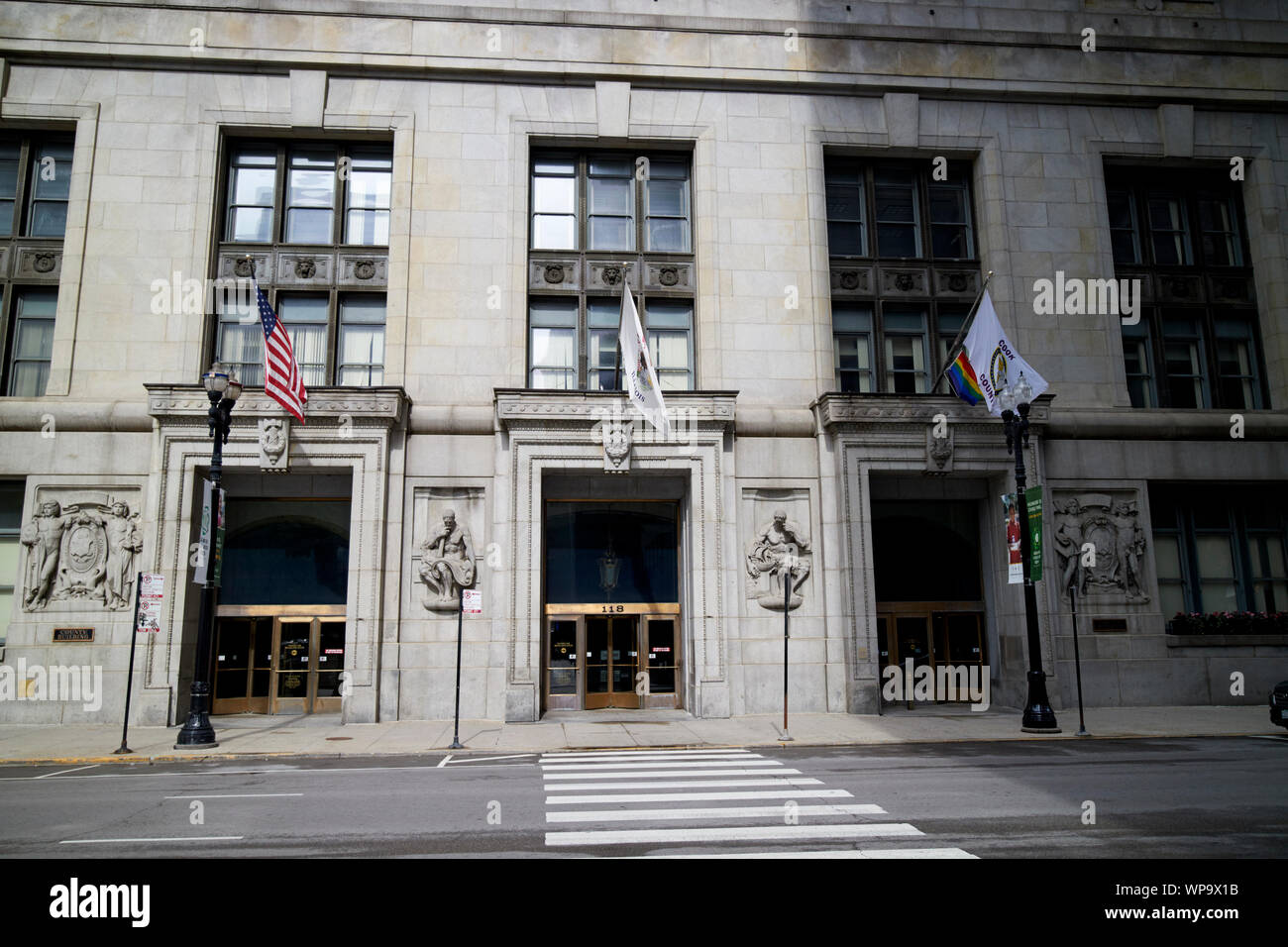 La contea di Cook sezione dell'edificio di chicago city hall e daley plaza Chicago Illinois USA Foto Stock