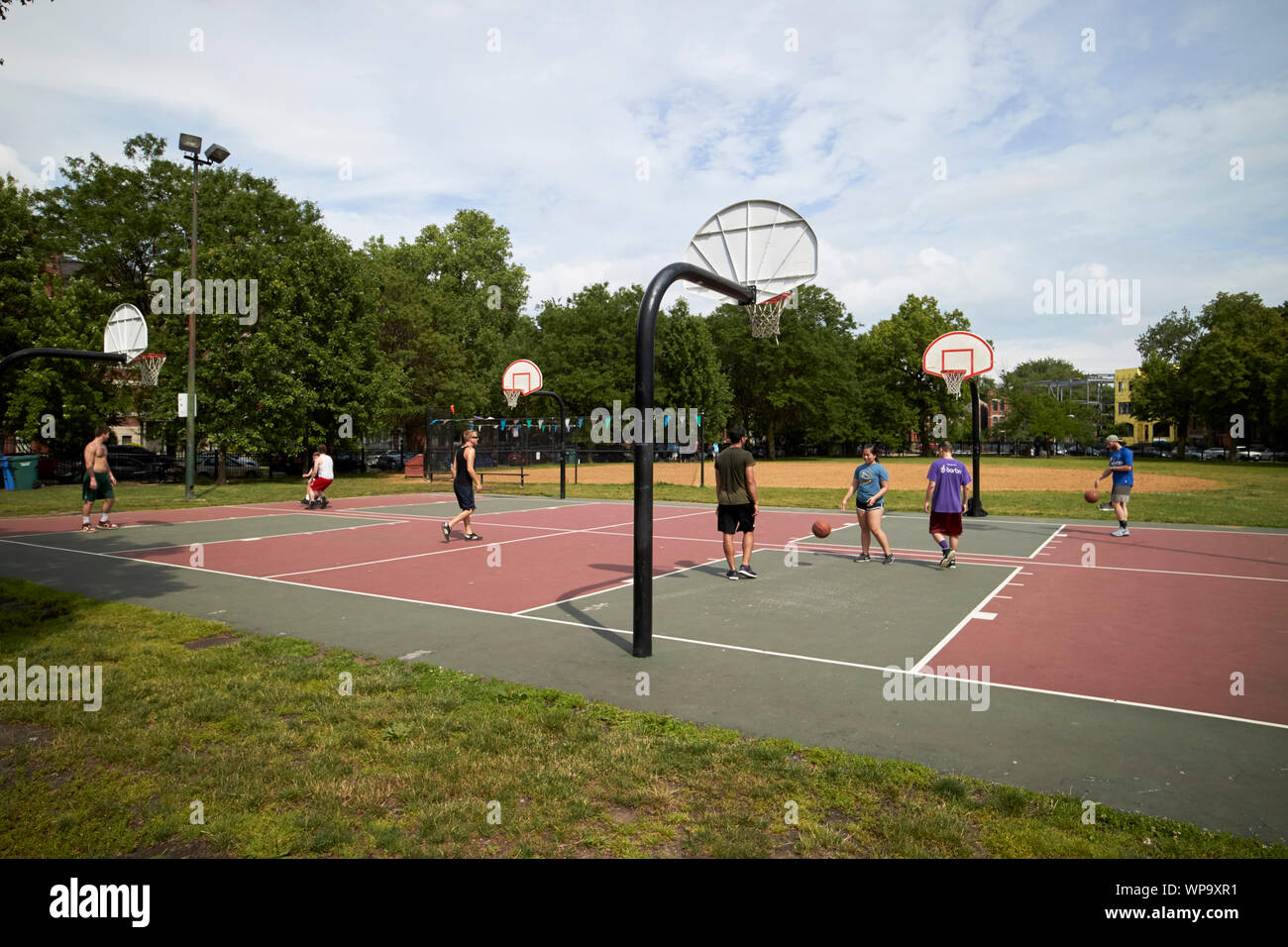 Wicker Park quartiere sport basket Chicago Illinois USA Foto Stock