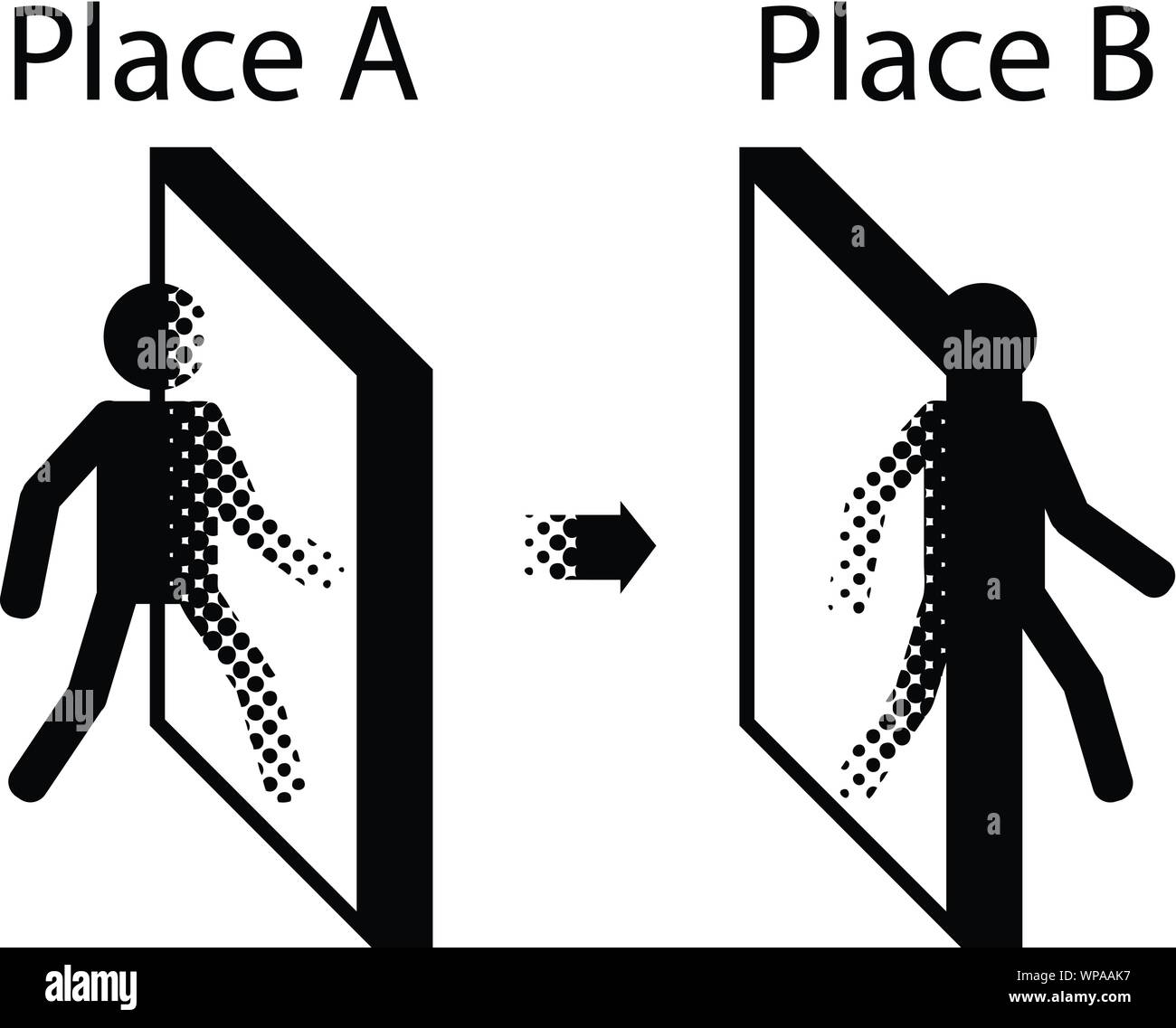 Trasporto porta in futuro,illustrazione vettoriale Illustrazione Vettoriale