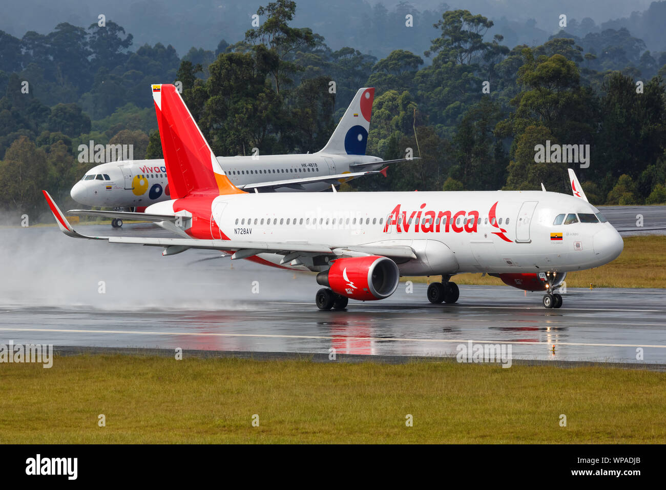 Medellin, Colombia - 26 Gennaio 2019: Avianca Airbus A320 aeroplano a Medellin aeroporto (MDE) in Colombia. Foto Stock