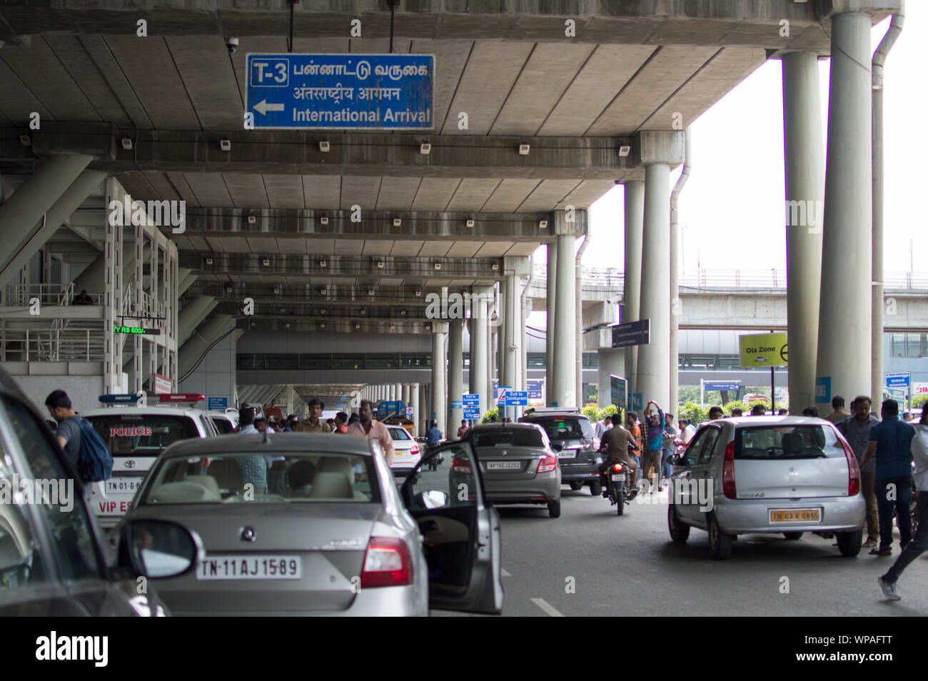 Arrivi dell'aeroporto di Chennai T-3 Foto Stock