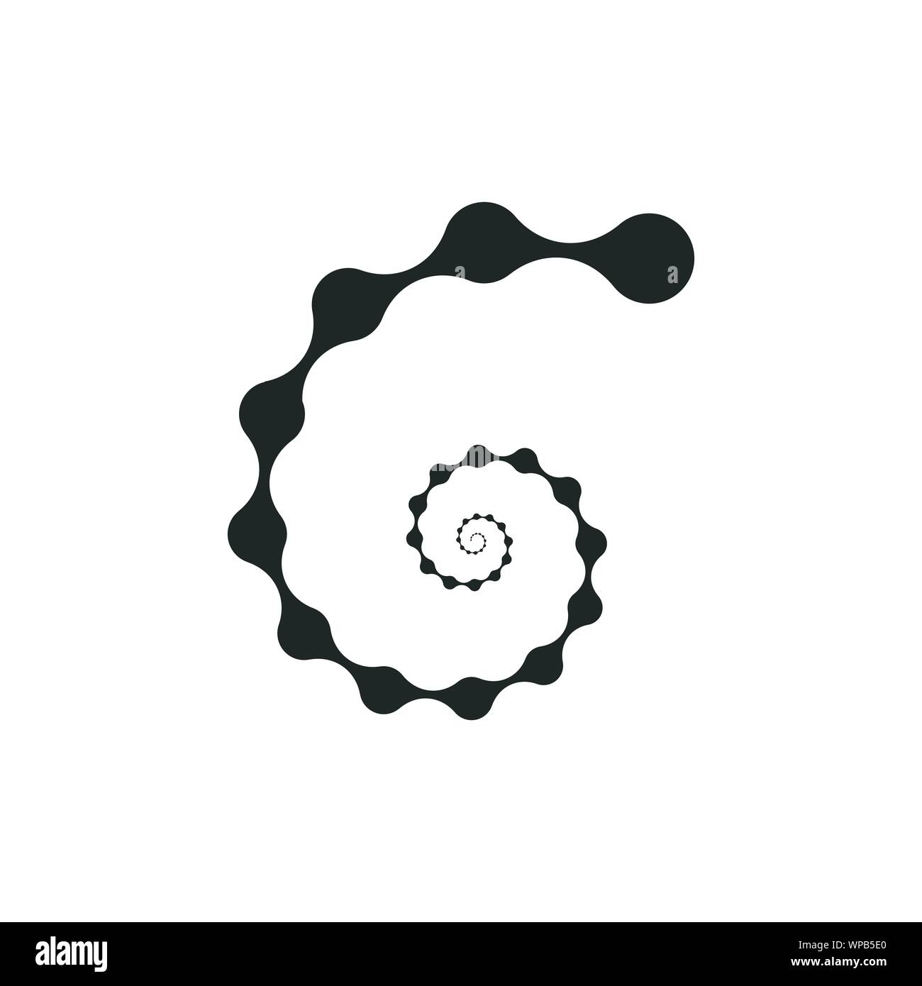 Abstract della nanotecnologia molecolare Struttura a spirale del logo. Stock illustrazione vettoriale isolati su sfondo bianco Illustrazione Vettoriale