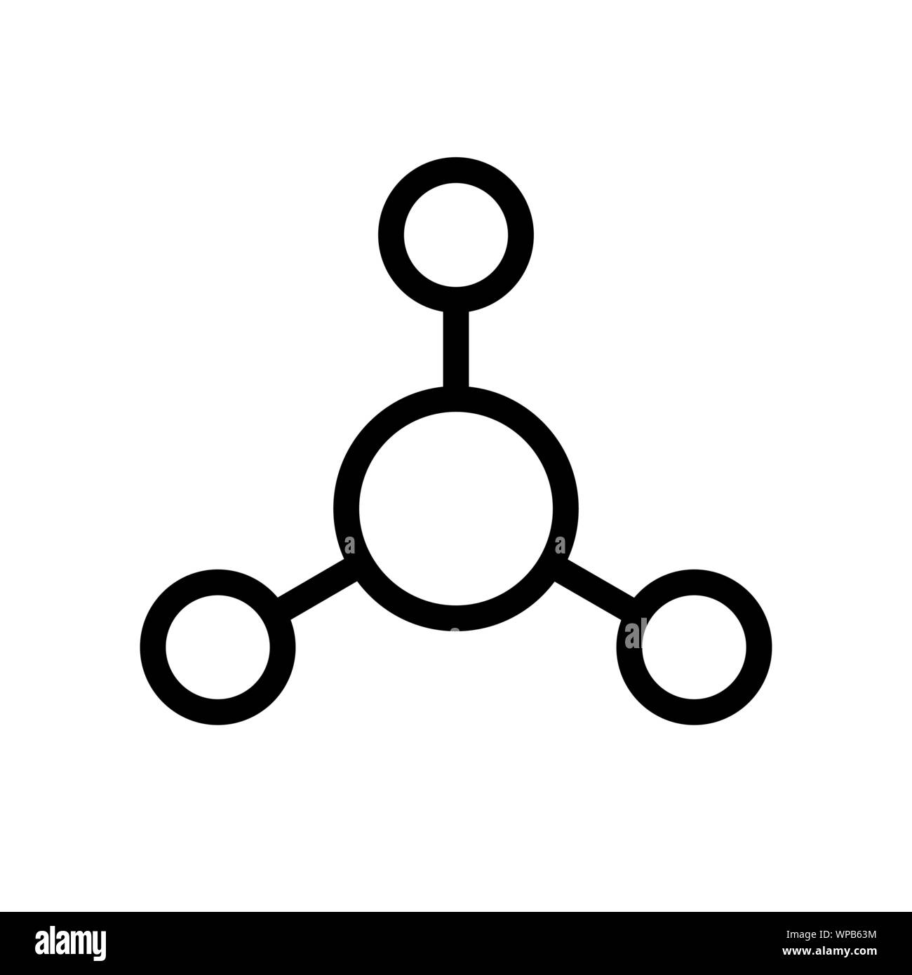 Condividi l'icona in stile piatto. Collegare il simbolo della linea Illustrazione Vettoriale