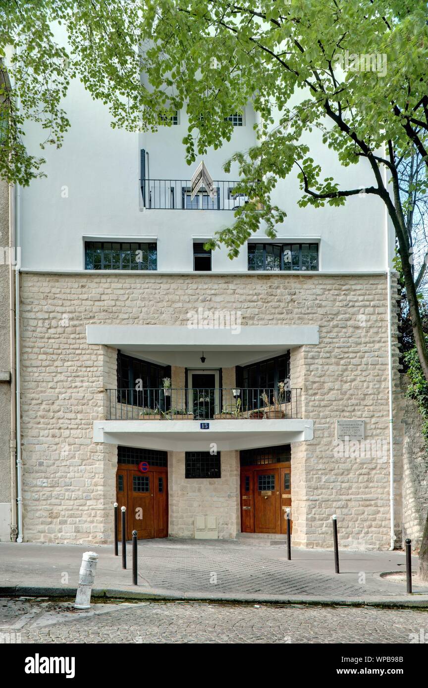 Parigi, Montmartre, Adolf Loos, Haus von Tristan Tzara, 1926, 15 Avenue Junot, 75018 Paris - Parigi, Montmartre, Adolf Loos, Tristan Tzara House, 1926, Foto Stock