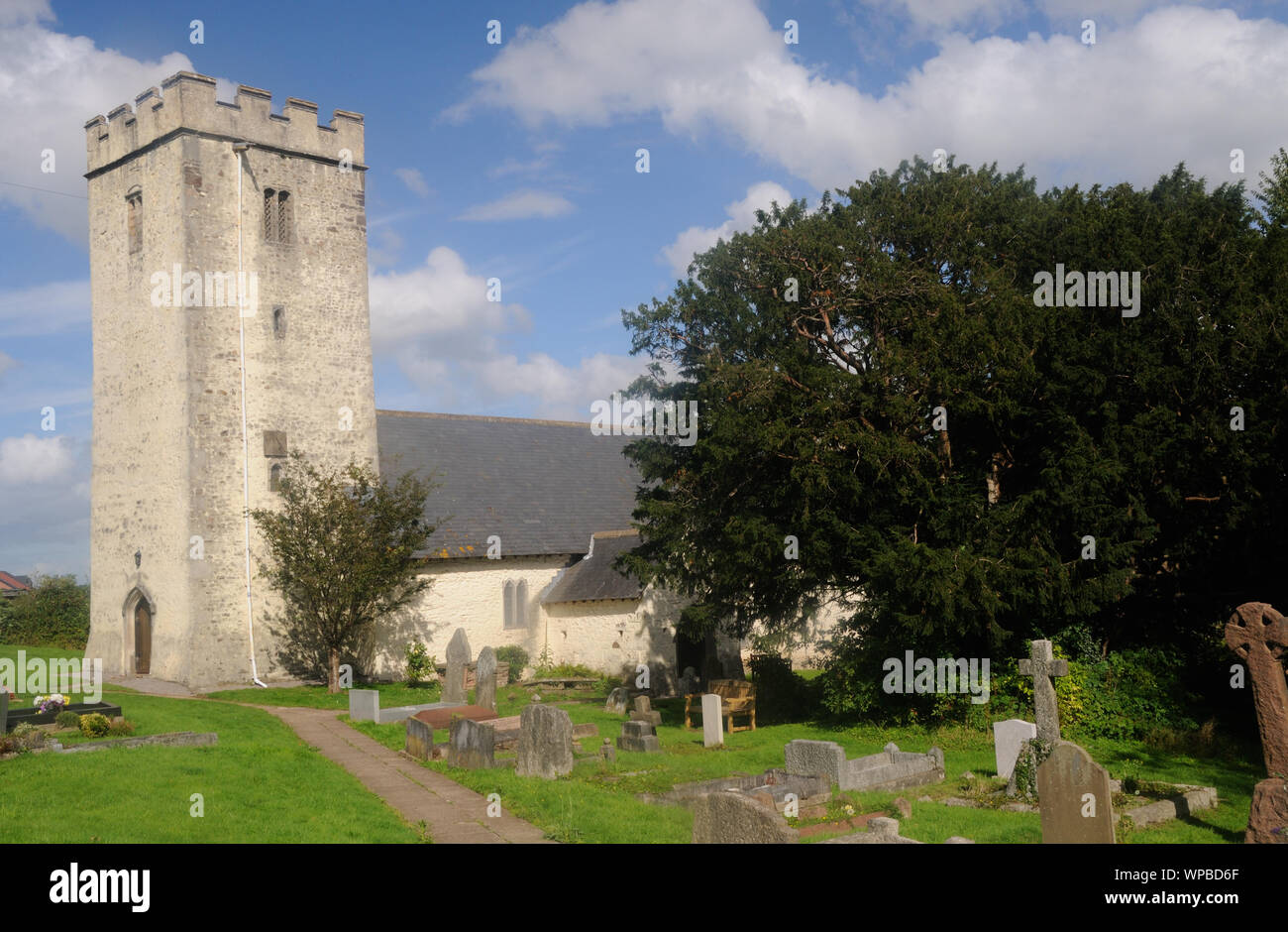 La Chiesa di San Edeyrn, in a Llanedeyrn, GLAMORGAN, GALLES Foto Stock