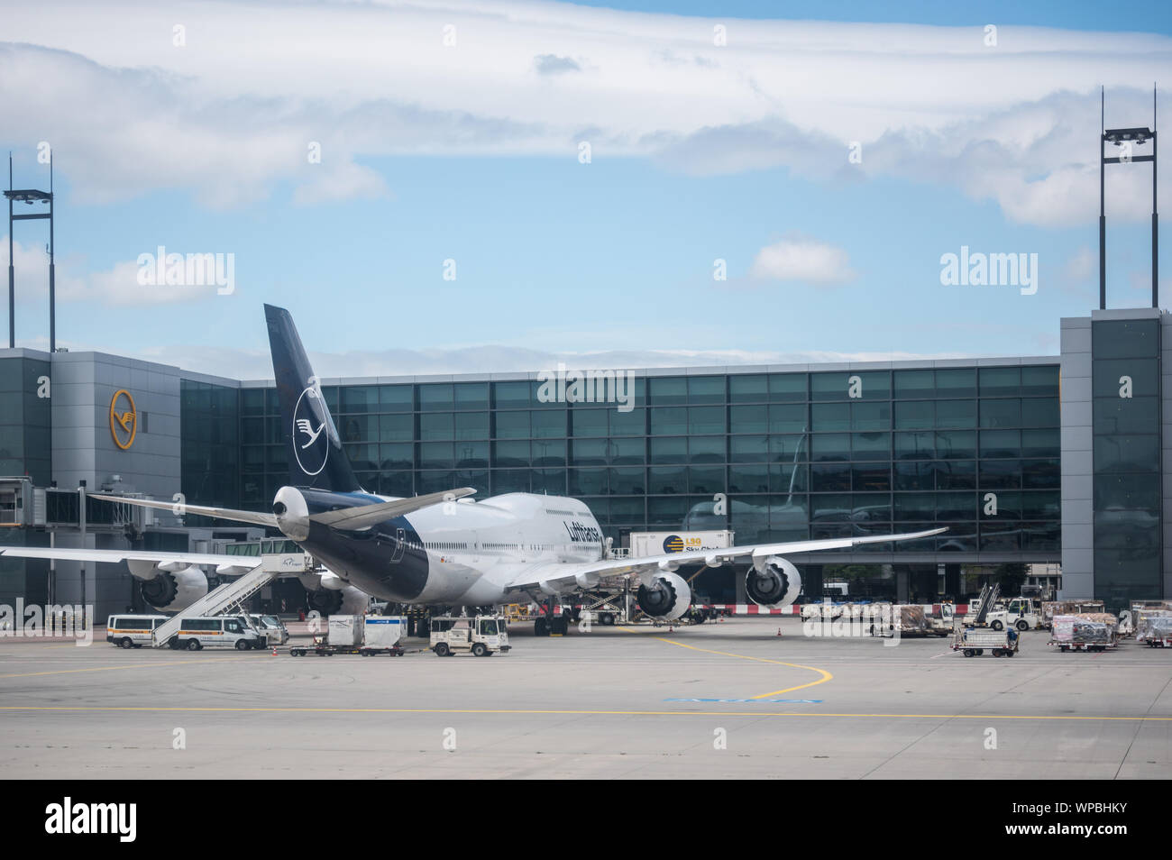 Aereo Lufthansa su Francoforte Aeroporto Foto Stock