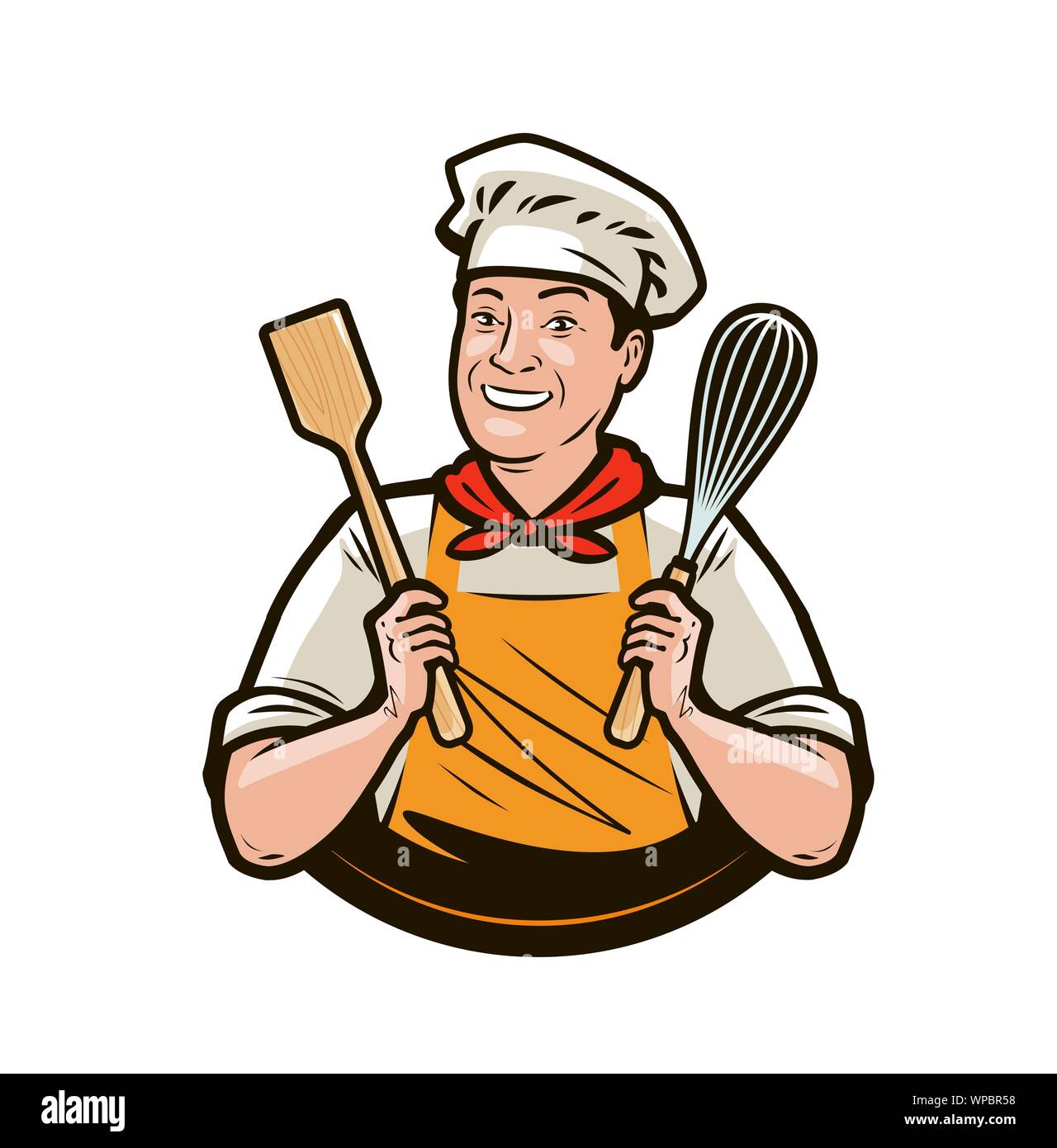 Logo del panettiere di cottura. Ristorante, cucina etichetta. Illustrazione vettoriale Illustrazione Vettoriale