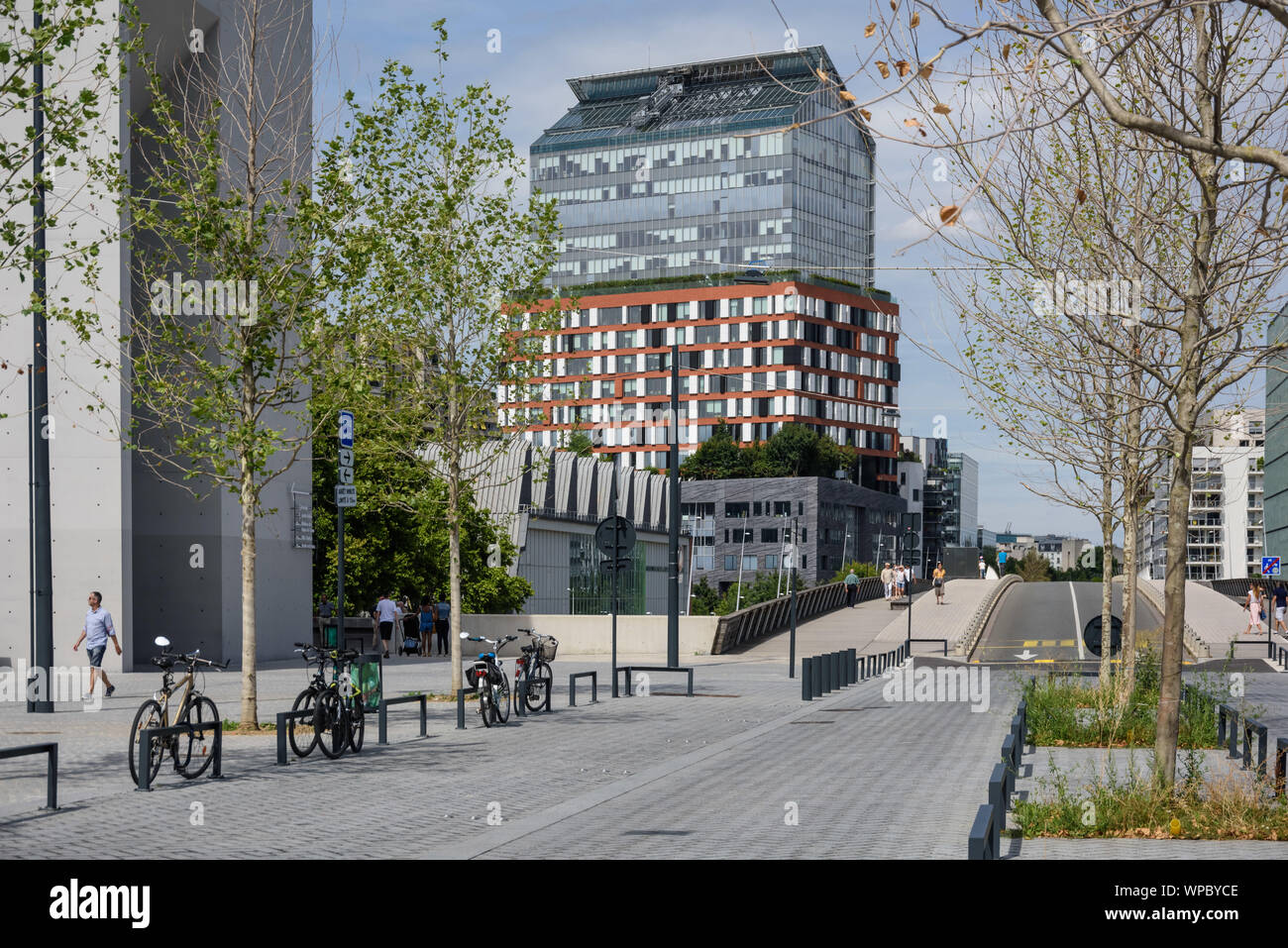 Parigi, Stadtentwicklungsgebiet Billancourt, Ile Seguin Rives de Seine, Quartier trapezio, Tour orizzonti, Jean Nouvel, 2011 - Parigi, lo sviluppo delle città Bi Foto Stock