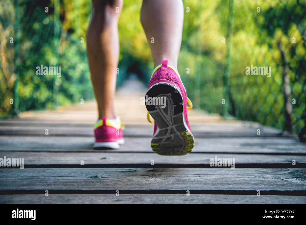 Close up foto di corridori scarpe Foto Stock