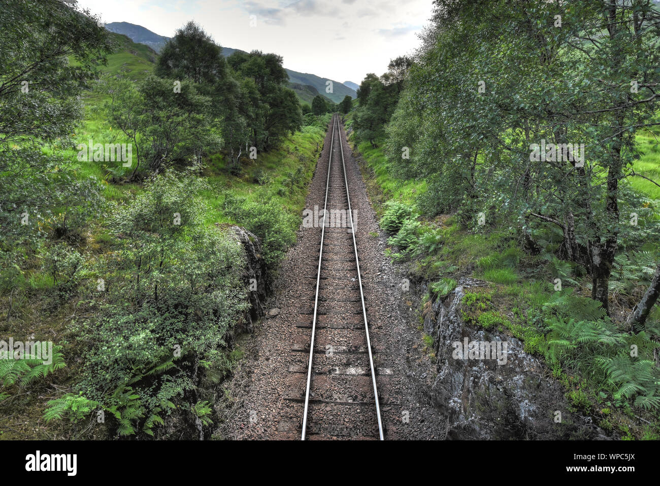 Ferrovia nel nord-ovest della Scozia Foto Stock