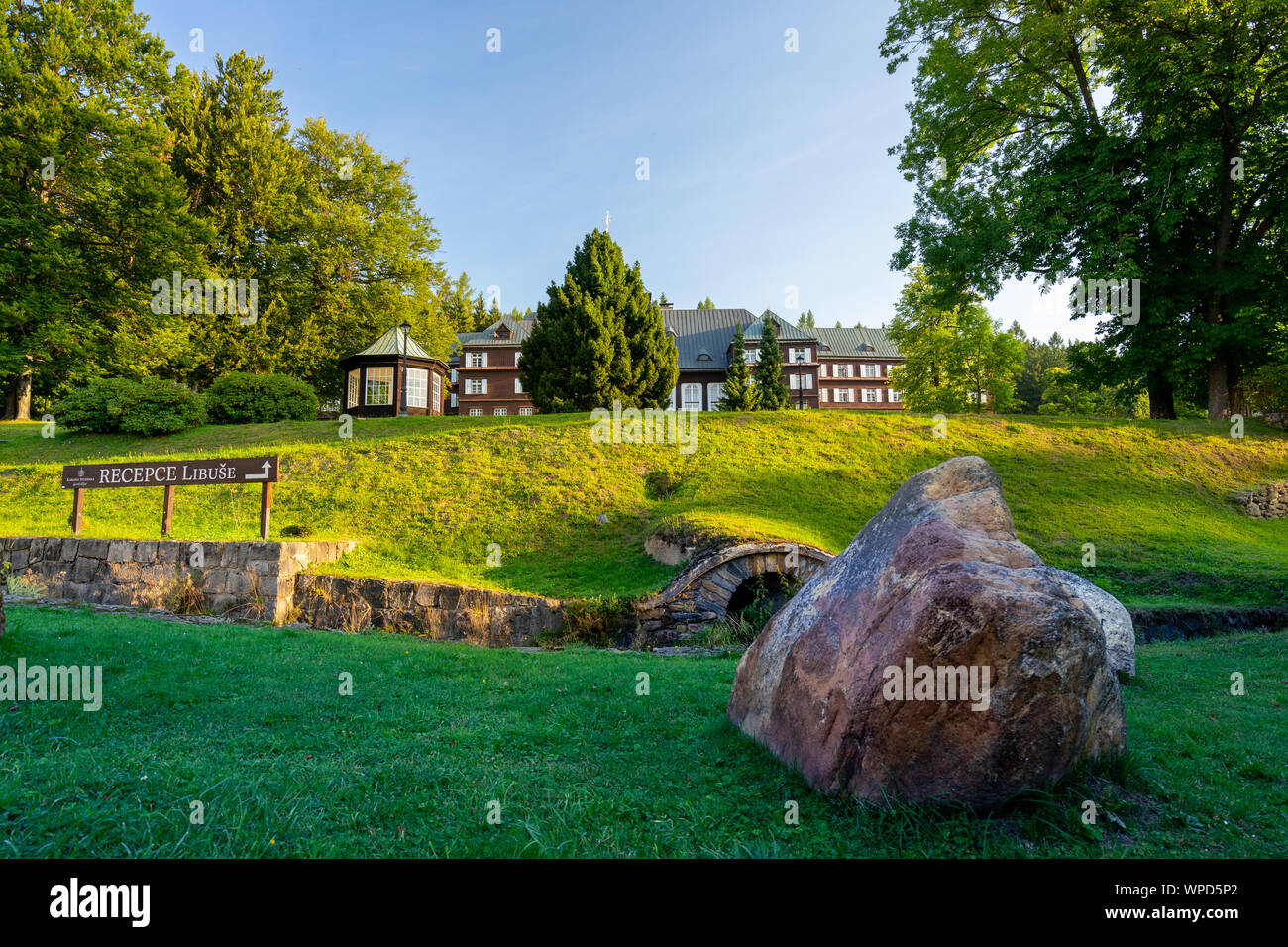 Spa di montagna Karlova Studánka nella Repubblica Ceca. Foto Stock