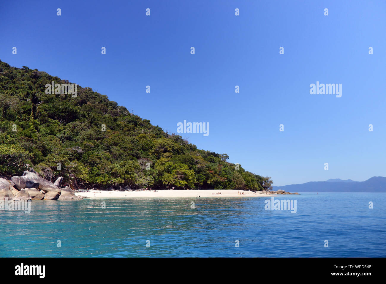 Nudey Beach, Isola Fitzroy, della Grande Barriera Corallina, vicino a Cairns, Queensland, Australia. No signor Foto Stock