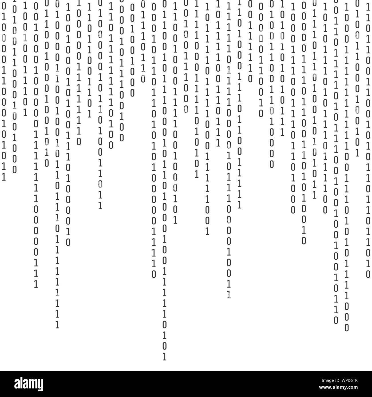 La codifica binaria. Computer le informazioni digitali. Di crittografia e algoritmi di macchina. Illustrazione di vettore isolato su sfondo bianco Illustrazione Vettoriale