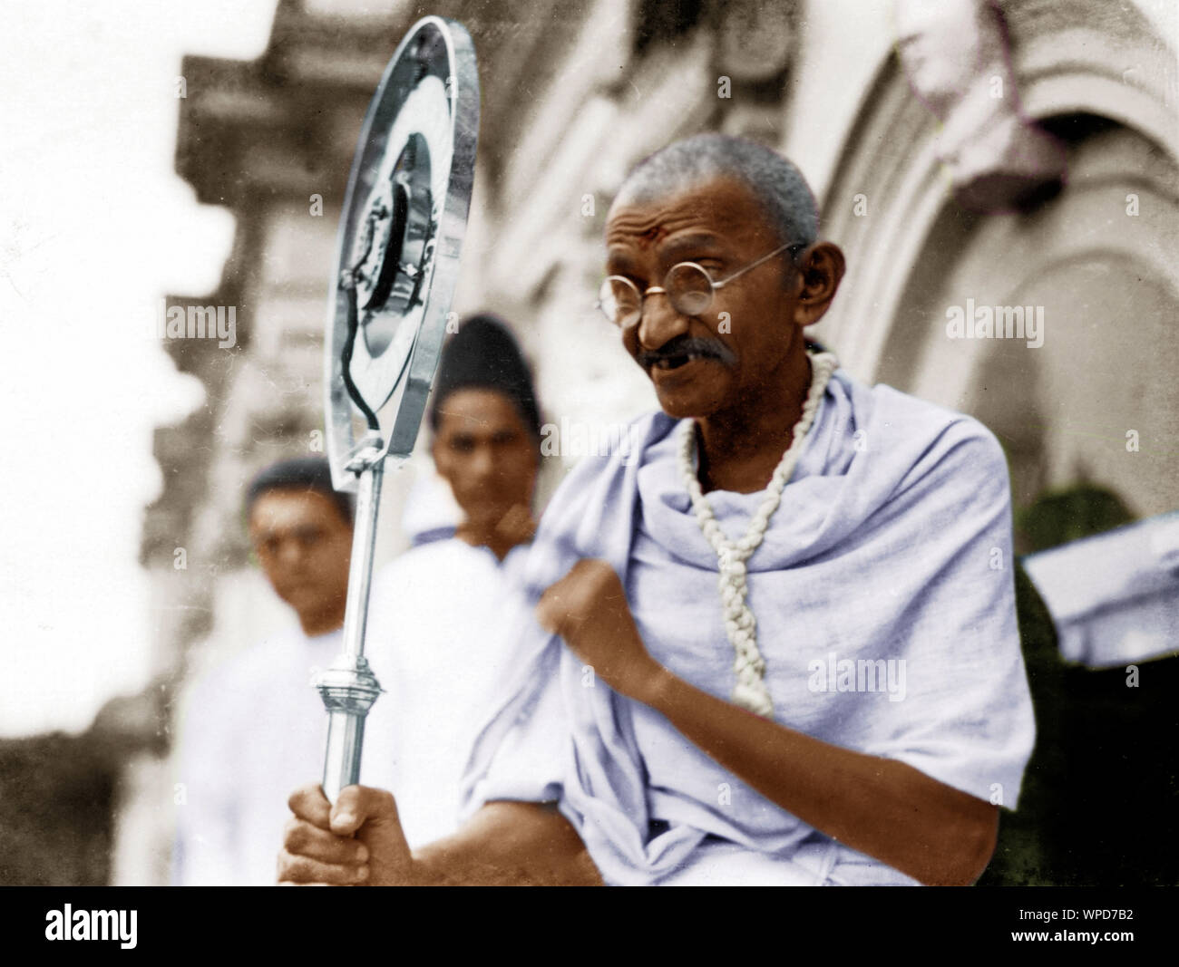 Mahatma Gandhi parla ad Azad Maidan, Bombay, Mumbai, Maharashtra, India, India, 29 agosto 1931 Foto Stock