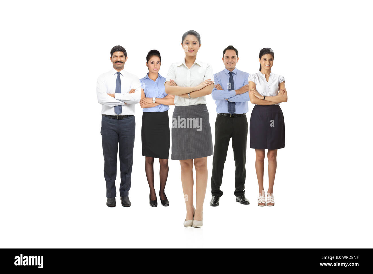 Imprenditrice portando il suo team Foto Stock