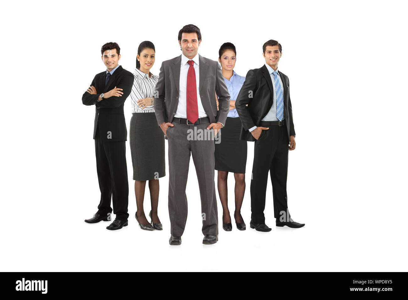Imprenditore che conduce la sua squadra Foto Stock