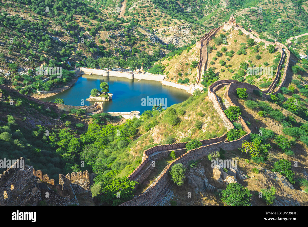 Vista aerea da Jaigarh fort a Jaipur, India Foto Stock