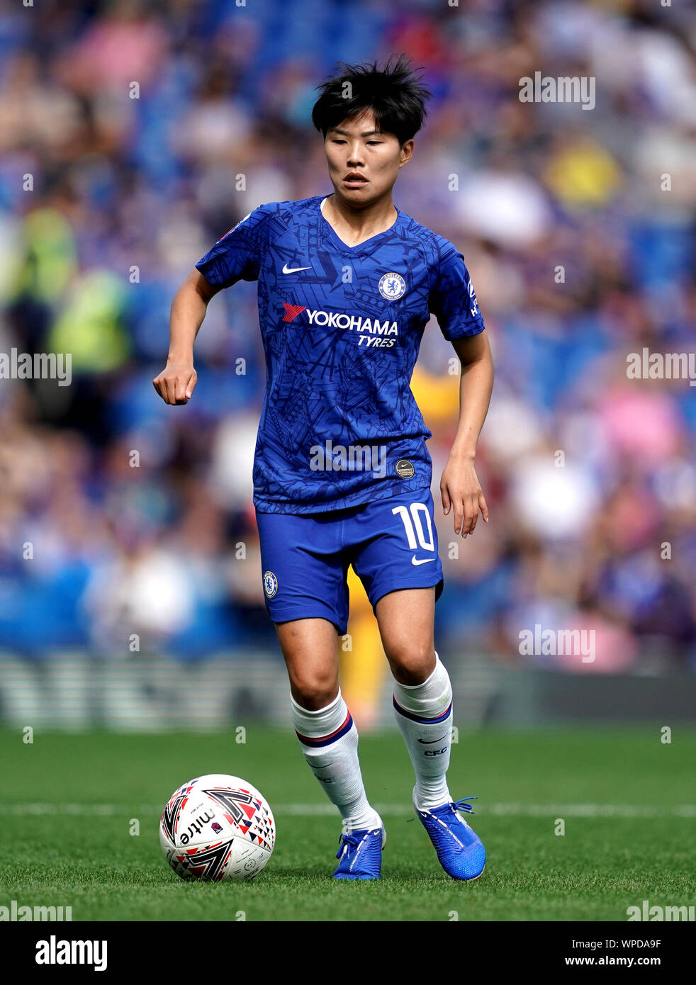 Chelsea womenÕs Ji in modo-yun durante la FA DONNA Super League a Stamford Bridge, Londra. Foto Stock