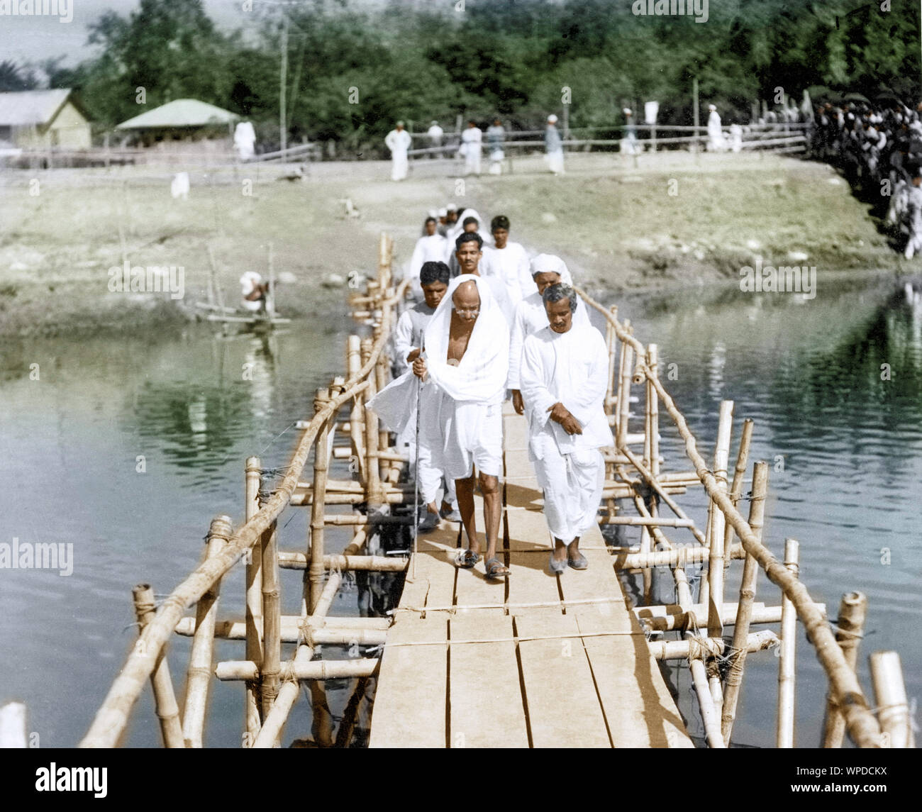 Il Mahatma Gandhi durante la conferenza annuale, Dacca, Bengala Orientale, Bangladesh, Febbraio 1940 Foto Stock