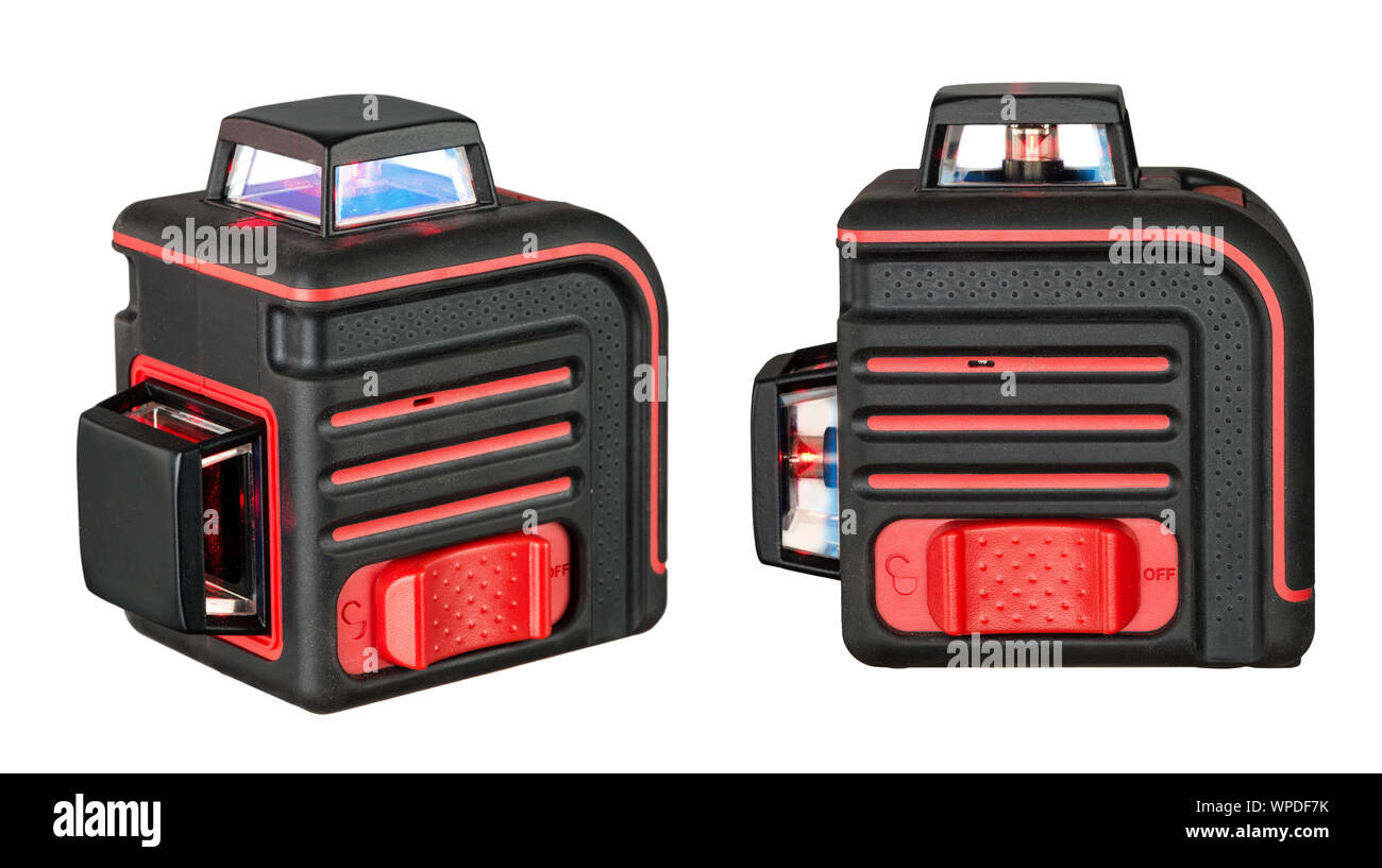 Livello Laser, utensile di misurazione per sito in costruzione. Foto Stock