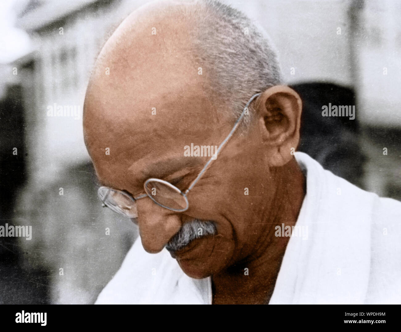 Mahatma Gandhi alla riunione pubblica di preghiera, Rungta House, Bombay, Mumbai, Maharashtra, India, Asia, settembre 1944 Foto Stock