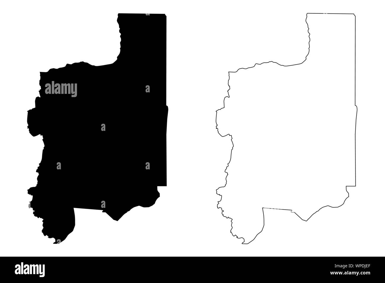 Altipiani regione (Repubblica Togolese, regioni del Togo) mappa illustrazione vettoriale, scribble schizzo altipiani mappa Illustrazione Vettoriale