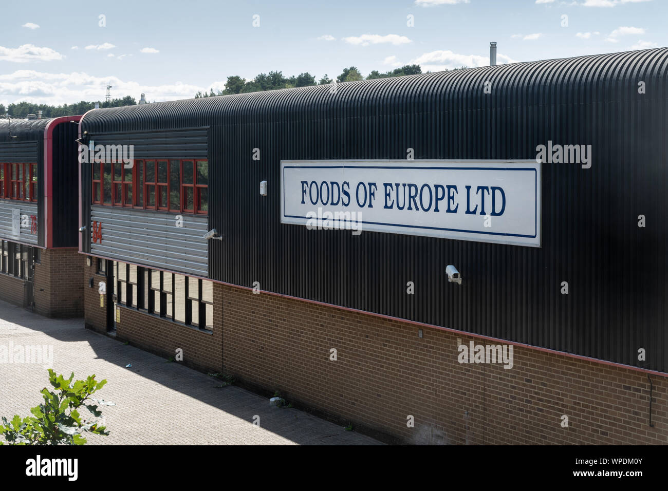 Alimenti di Europe Ltd, un grande esportatore di alimenti, magazzino su Woolmer Trading Station wagon in Bordon, Hampshire, Regno Unito Foto Stock
