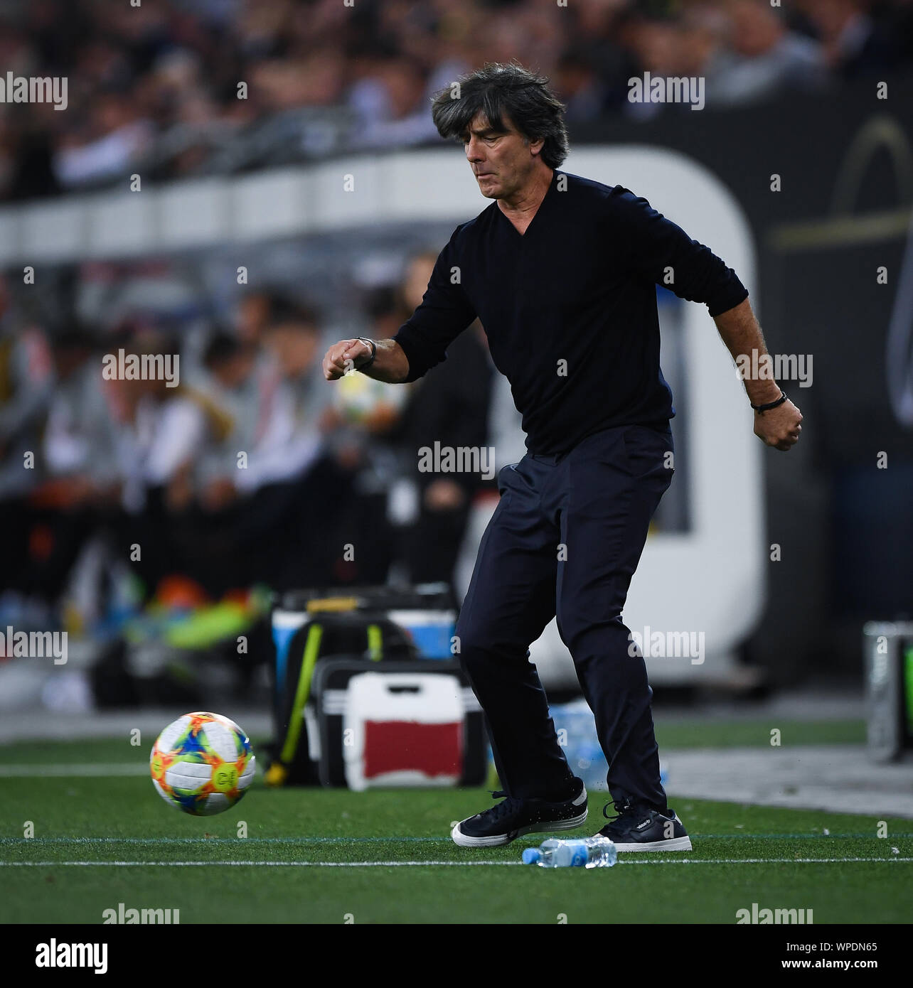 Pullman / Bundescoach Jogi Joachim Loew (Germania). GES / Fussball / EM Qualifica: Germania - Paesi Bassi, 06.09.2019 Calcio: Qualificazioni europee: vs Germania Paesi Bassi, ubicazione, 6 settembre, 2019 | Utilizzo di tutto il mondo Foto Stock