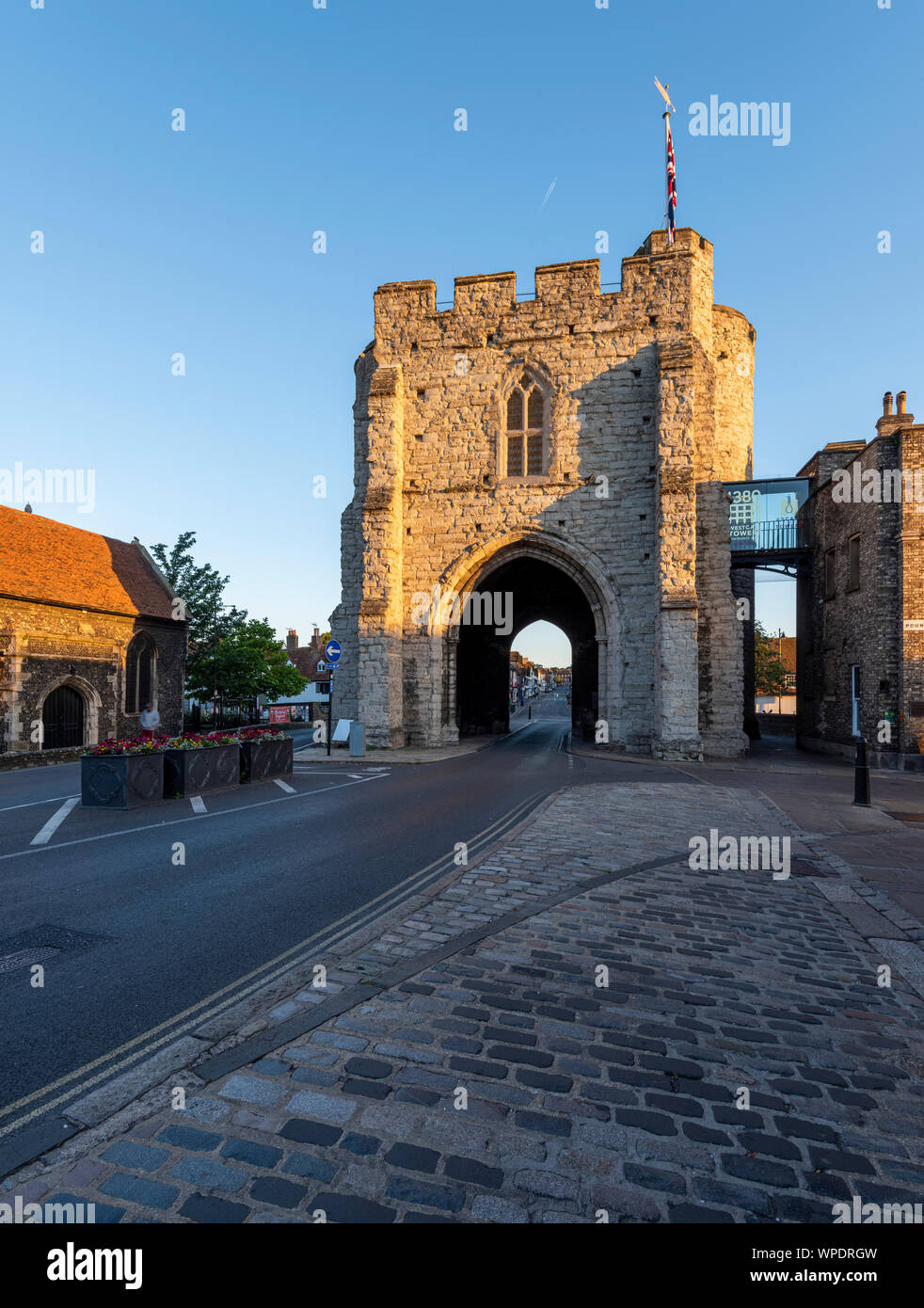 Westgate Towers; una guardiola medievale in Canterbury Kent. Foto Stock